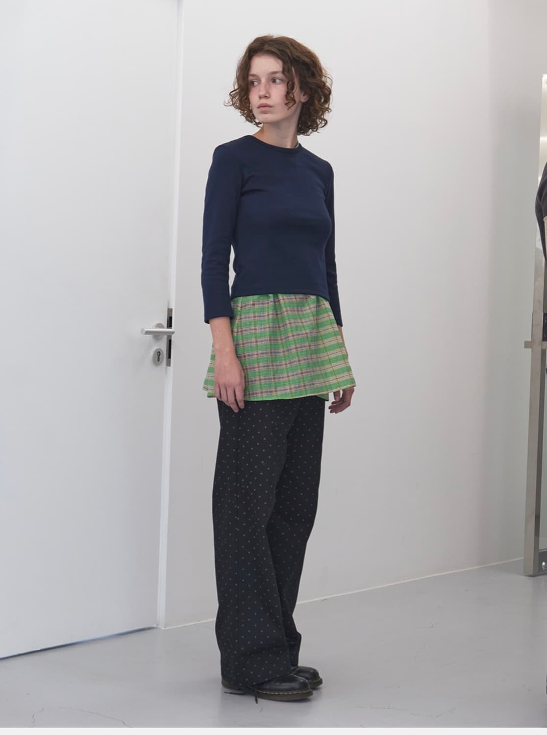 엔조블루스 시어체크 슬리브리스탑 (그린) 상품이미지4