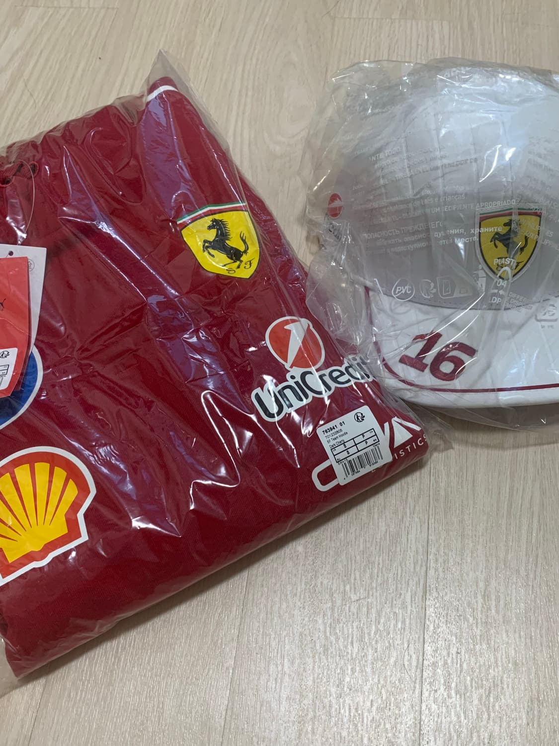 페라리 후드티 S & 르클레르 모자 화이트 상품이미지1