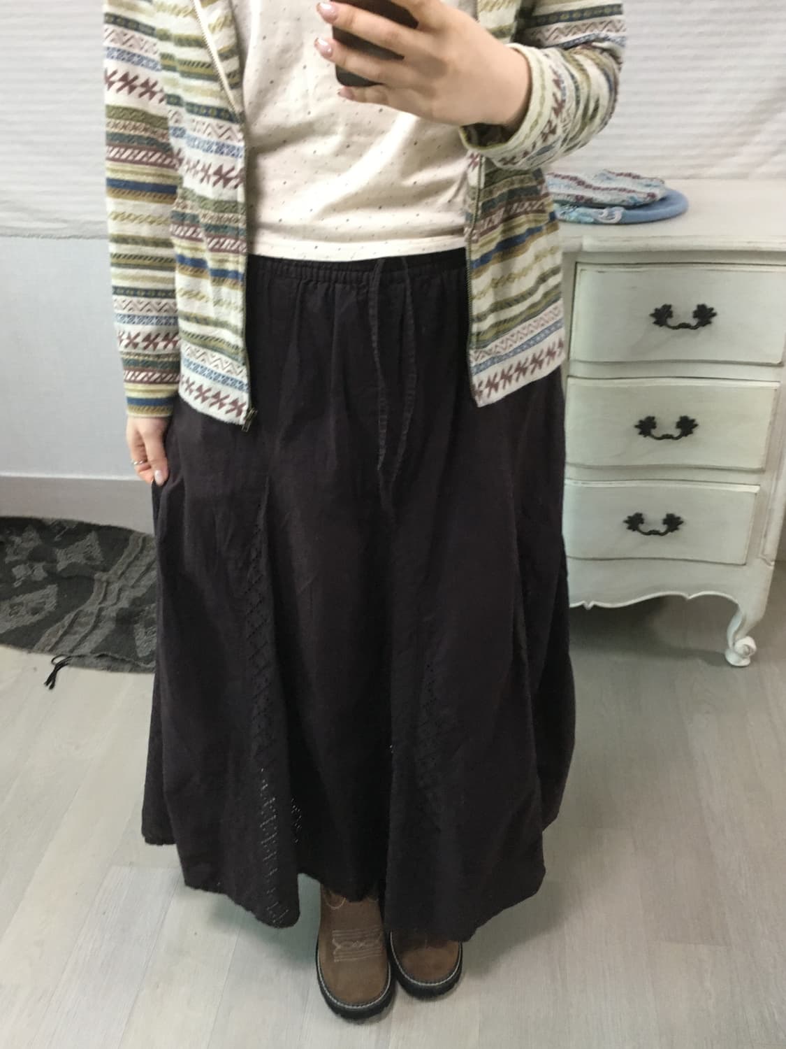 jpn vintage deep purple brown punchingsk 상품이미지3