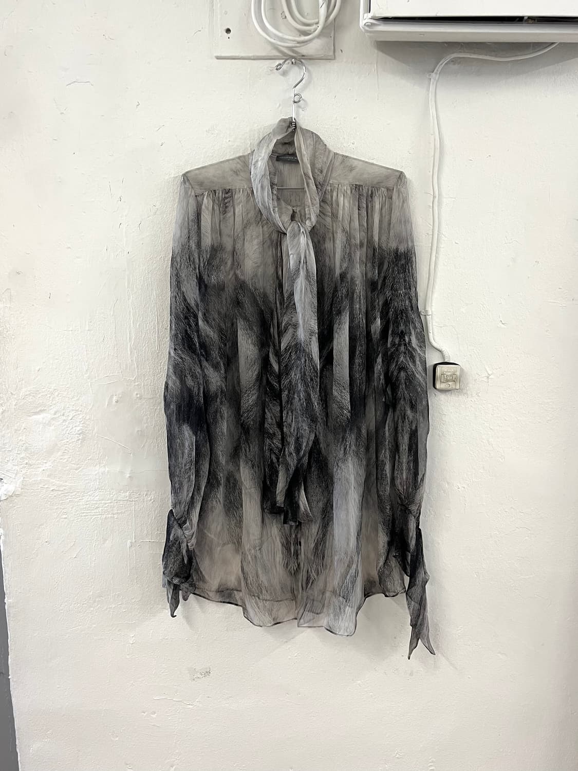 알렉산더 맥퀸 2014 아카이브 고스트 실크 스카프 드레스 상품이미지1