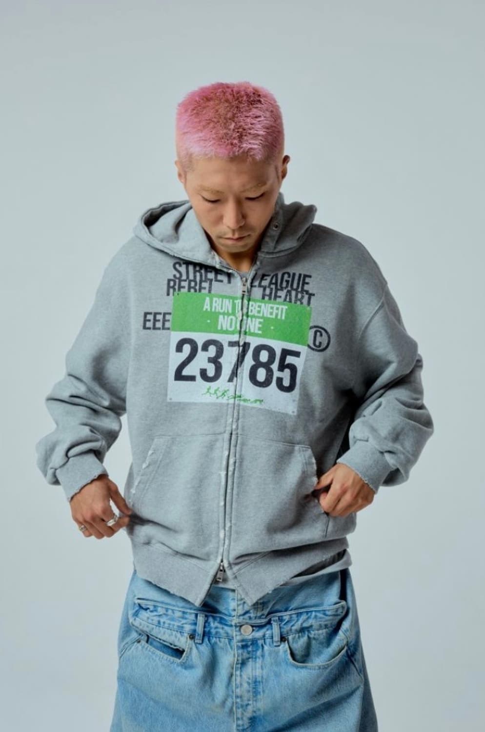 새상품) 이이이알알알 eeerrr 데미지 워싱 후드집업 그레이 상품이미지6