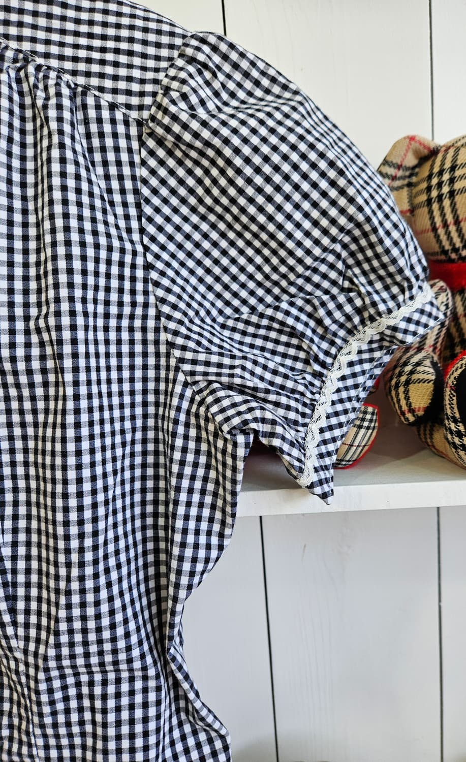(la Bala) 깅엄 체크 블라우스 상품이미지3