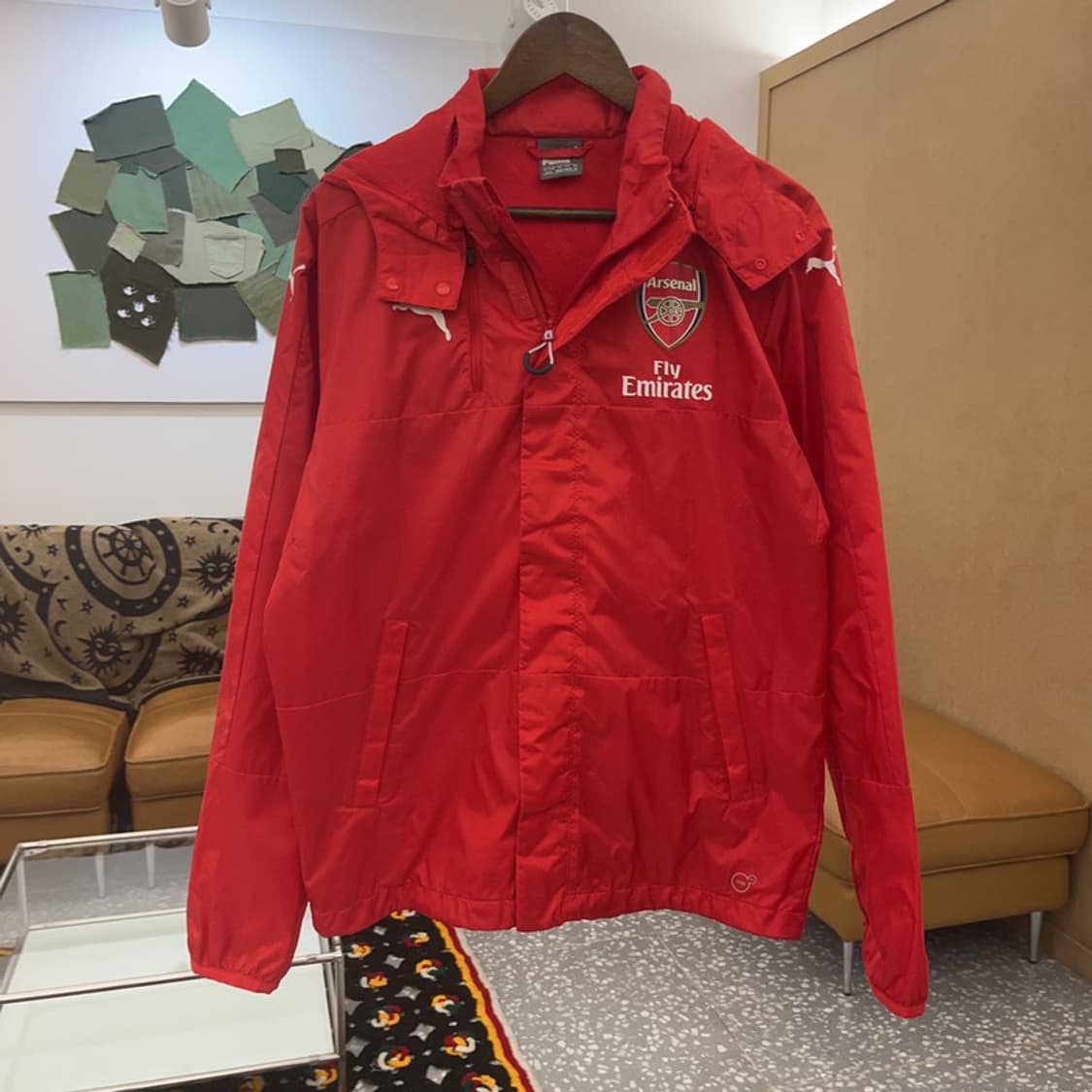 푸마 올드스쿨 아스날 오버핏 축구 바람막이 자켓 M C07824 상품이미지3