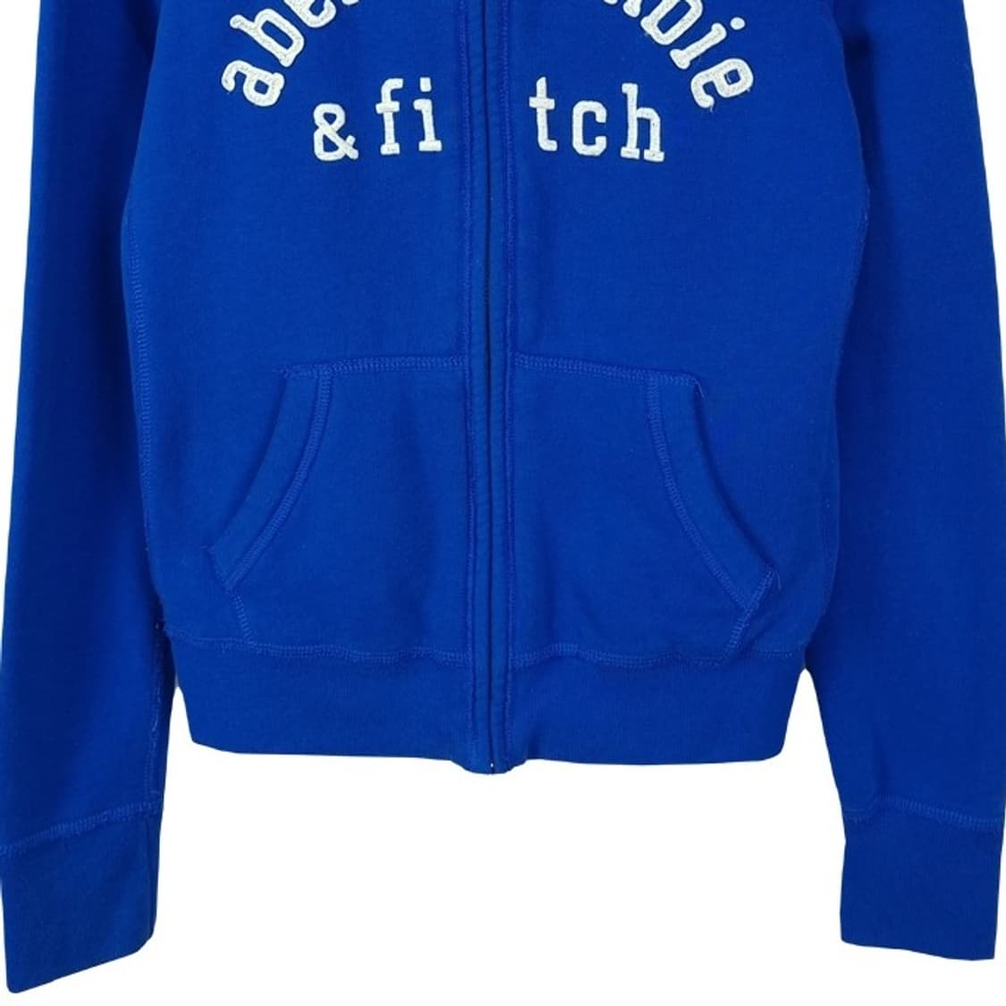 [아베크롬비] Y2K 빅로고 양털 후드 집업 블루 M18531 상품이미지5