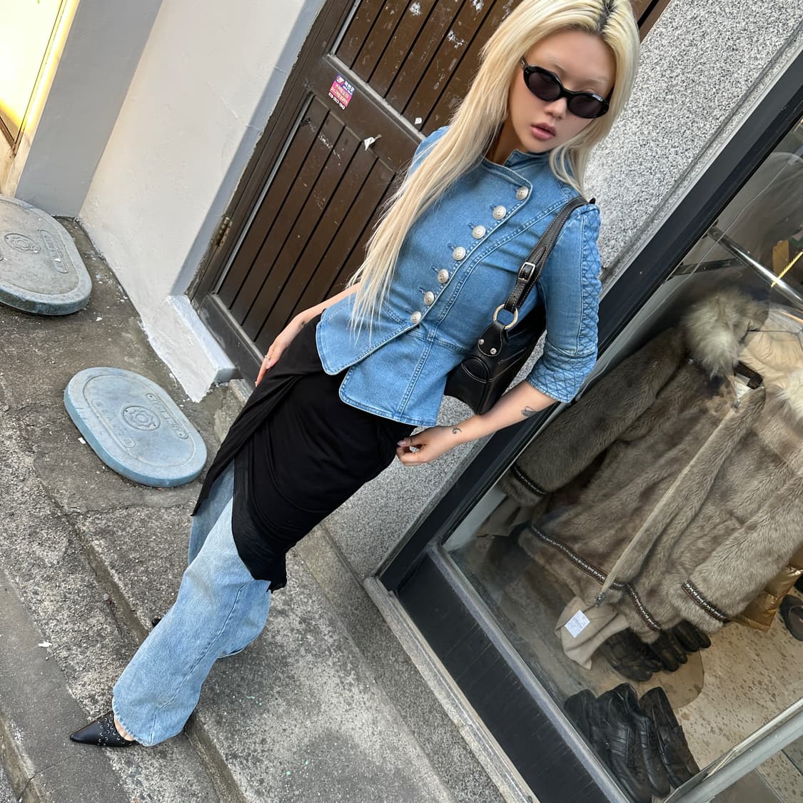 (레어) 2010 아카이브 발망 데님 나폴레옹 버튼 자켓 상품이미지6