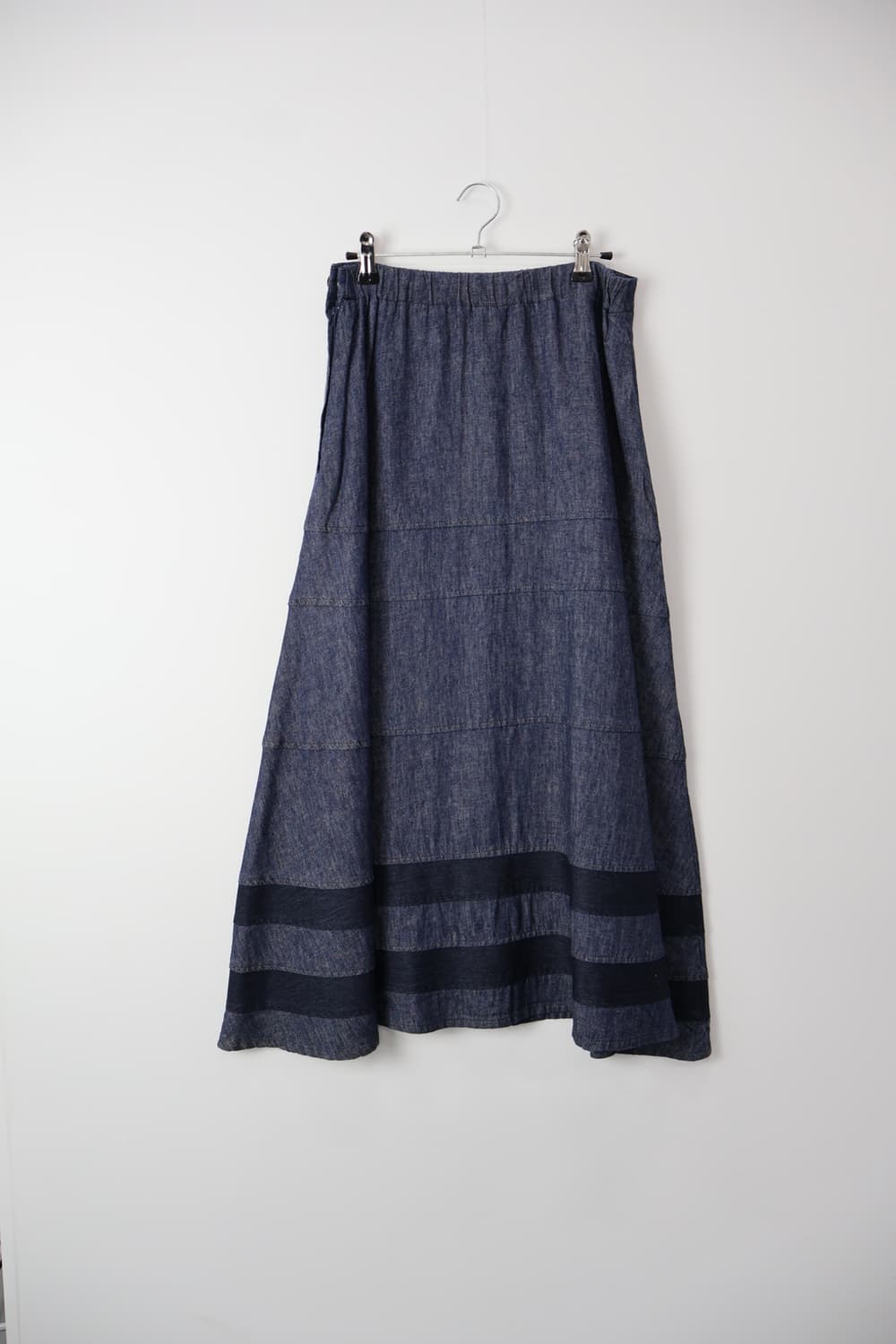 Jpn Linen-Cotton Blend Denim Long Skirt 상품이미지5