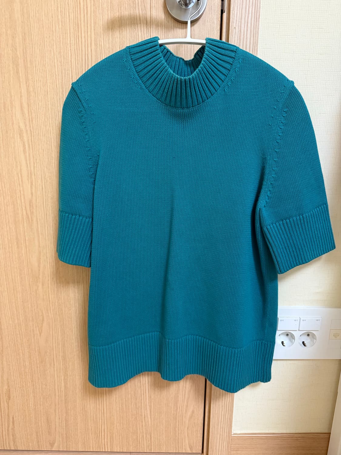 Cos 코스 오가닉 반팔니트 청록/틸 색상 S사이즈 상품이미지2