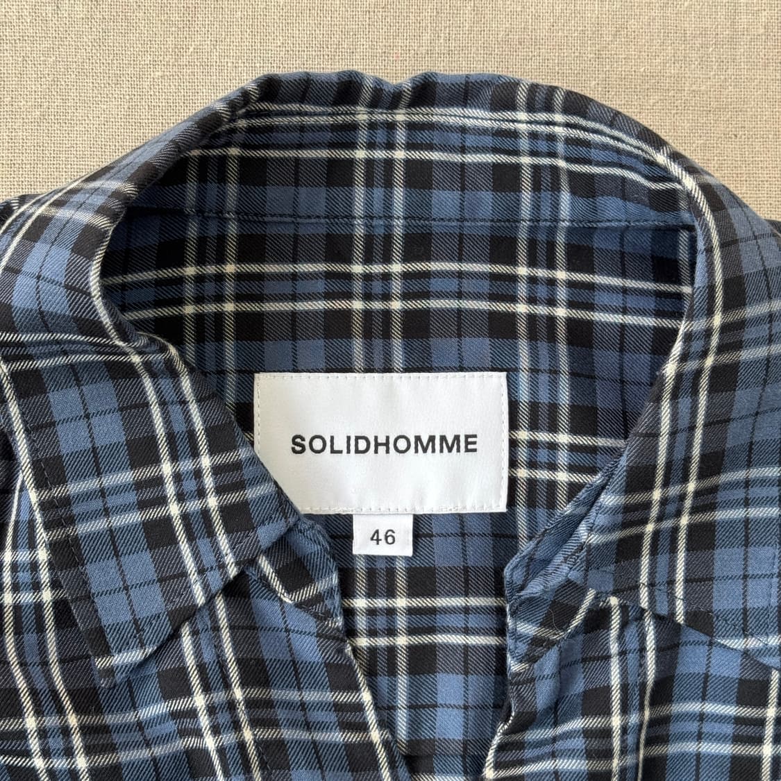 솔리드옴므 블루체크 아노락 셔츠 46  상품이미지5
