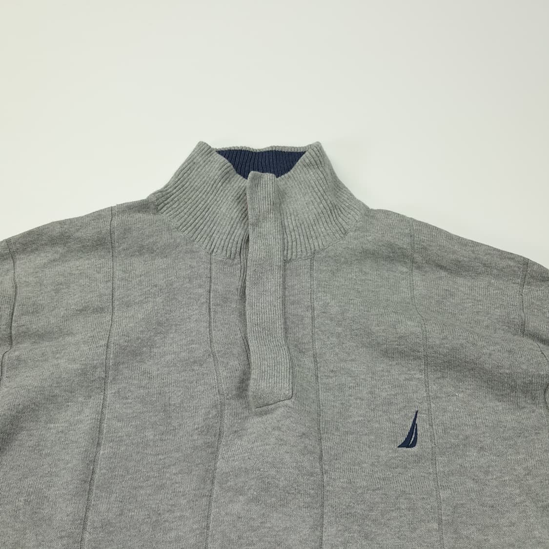 CL137 XL 노티카 90s 버티컬 텍스처 하프 버튼 니트 상품이미지2