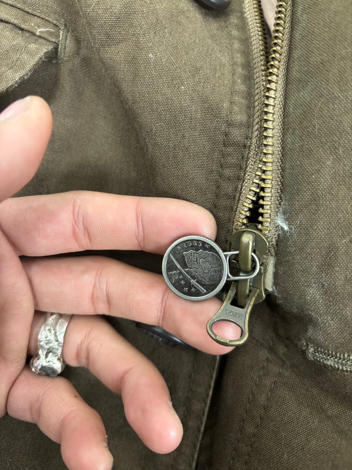 [PPFM]00’s Grunge Deep Khaki Coat 상품이미지8