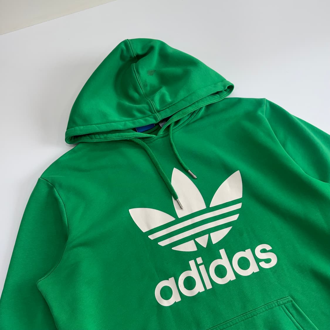 Adidas 아디다스 빅 파이어로고 그린 후드티 상품이미지4