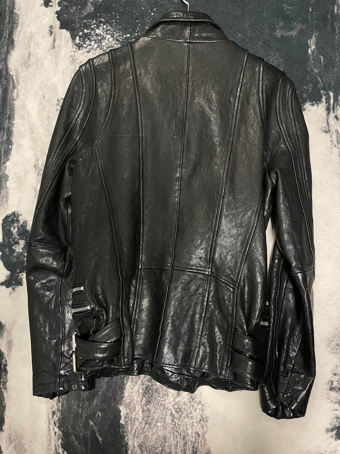 빈티지 버클 지퍼 라이더 가죽자켓 상품이미지3