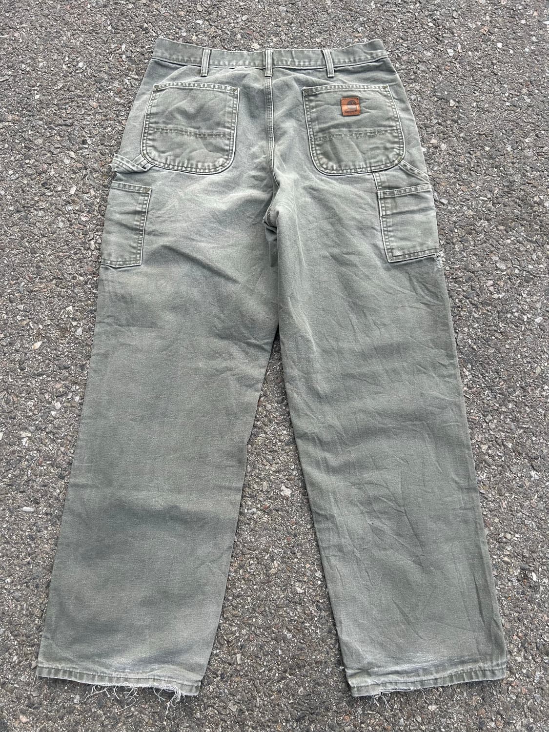 칼하트 B11 모스그린 싱글니 덕캔버스 워크팬츠 34in 상품이미지5