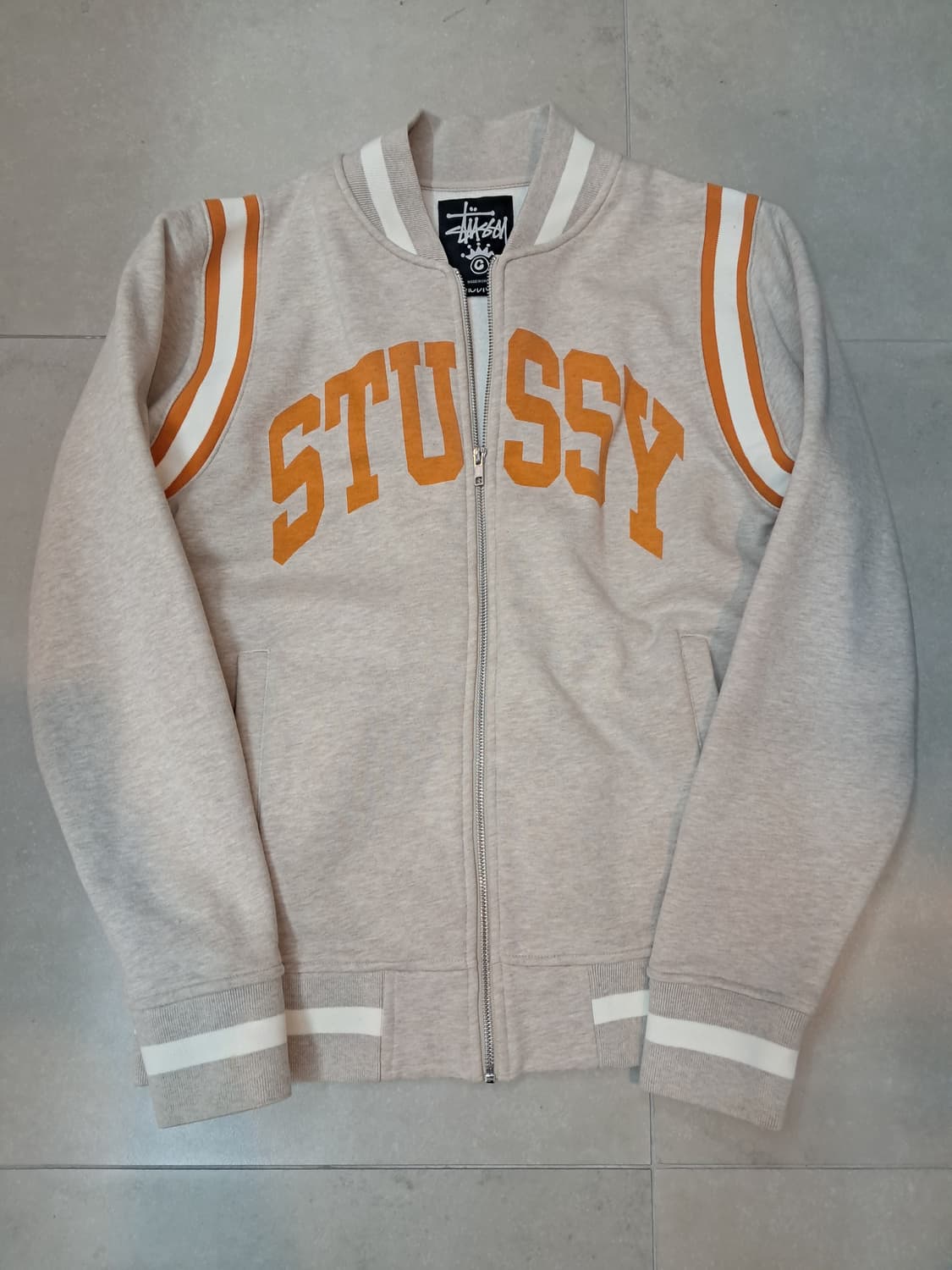 스투시 바시티 자켓 S 베이지 상품이미지1