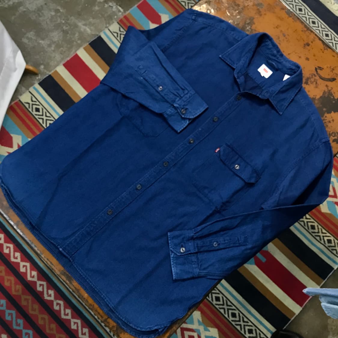 리바이스 투포켓 진청 생지 데님 셔츠 남성 110 115 빅사이즈 상품이미지2