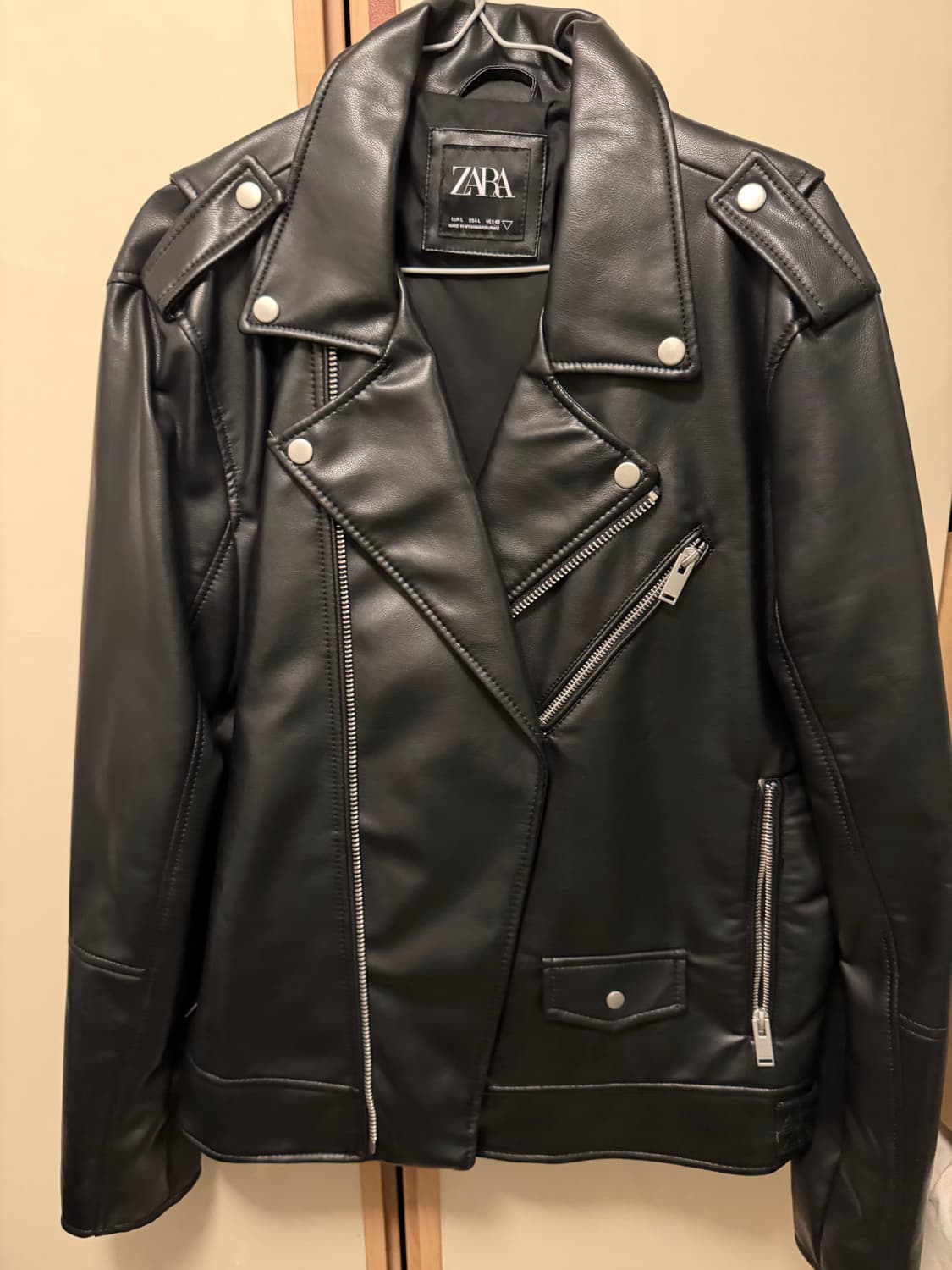 자라 블랙 레더 라이더 자켓 L 상품이미지1