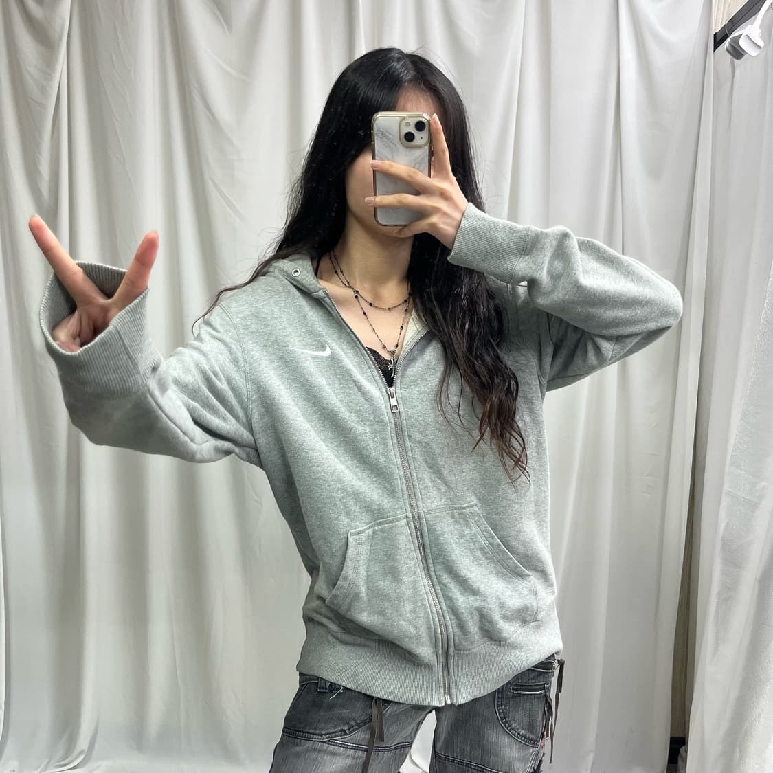 Nike swoosh small logo hood zip-up 상품이미지2