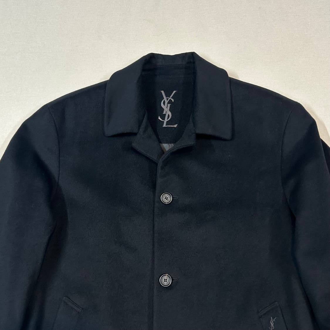 L) YSL 입생로랑 울 미디움 코트 자켓 블랙 상품이미지2