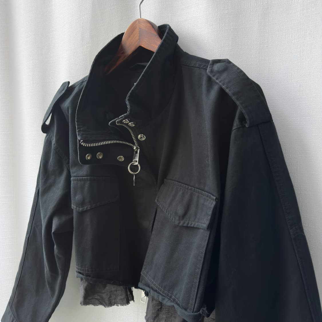 Diesel 디젤 크롭 야상 자켓 블랙 S 상품이미지5