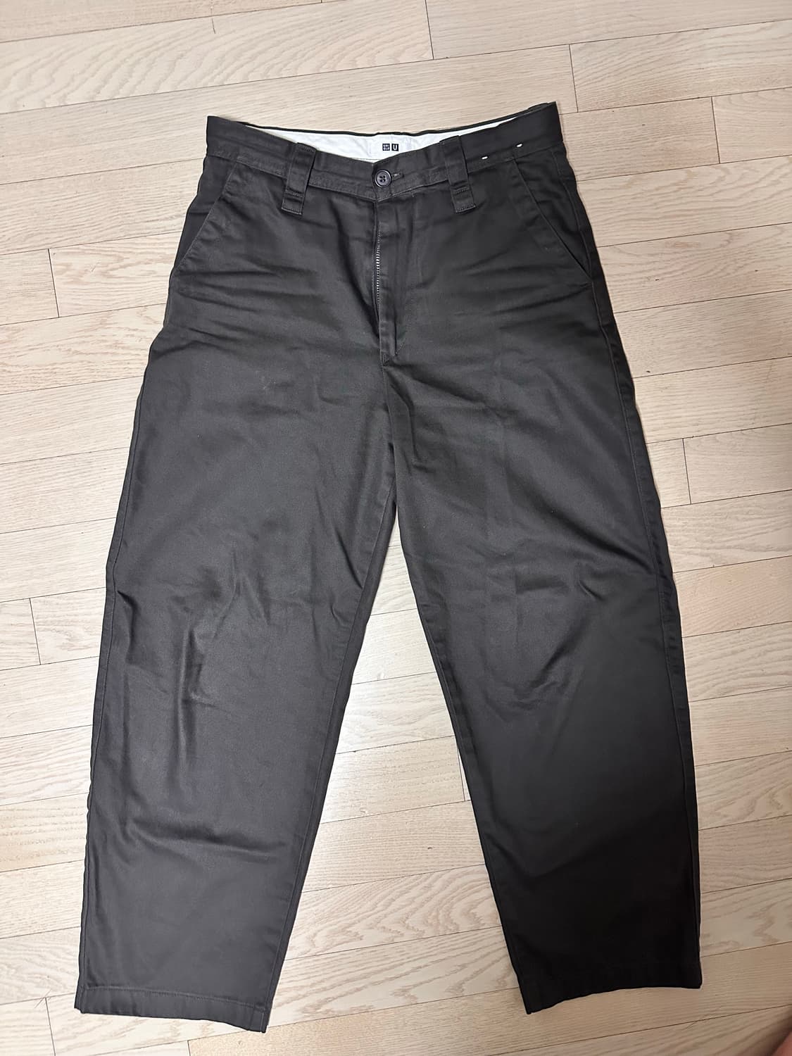 유니크로 U 와이드핏치노팬츠 다크브라운 상품이미지2