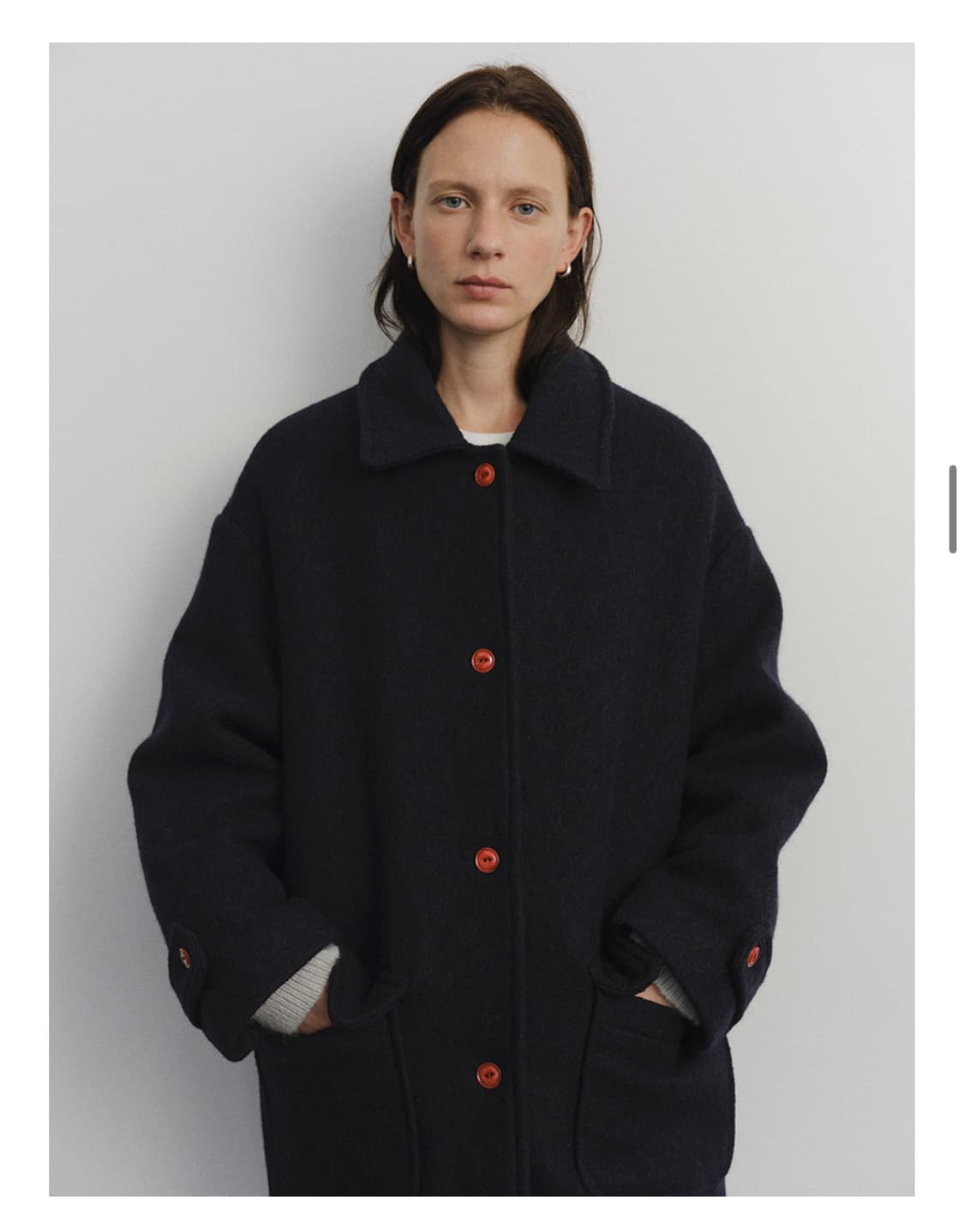 URAGO 유라고 29에디션 알파카 하프 코트 네이비 게드 파사드패턴 상품이미지6