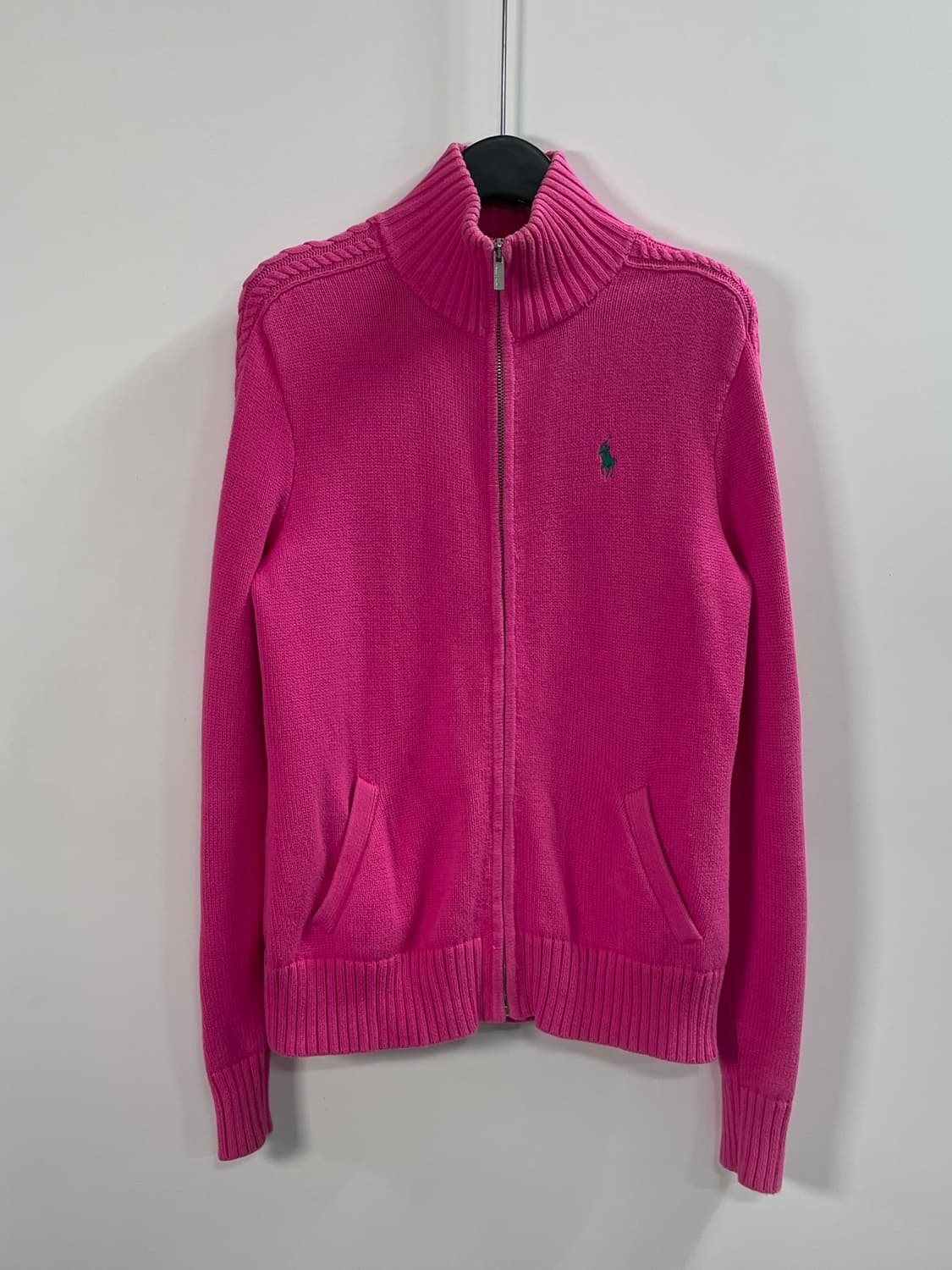 폴로 랄프로렌 우먼스 핑크 니트집업 (on.662) 상품이미지1