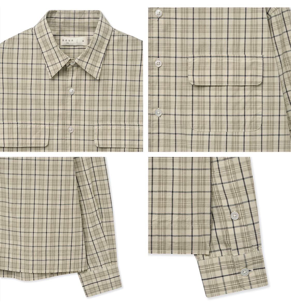 노운 Noun - crop shirts (check beige) M 상품이미지4