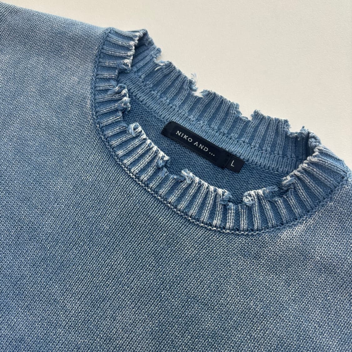 niko and 데미지 워싱 니트 맨투맨 상품이미지4