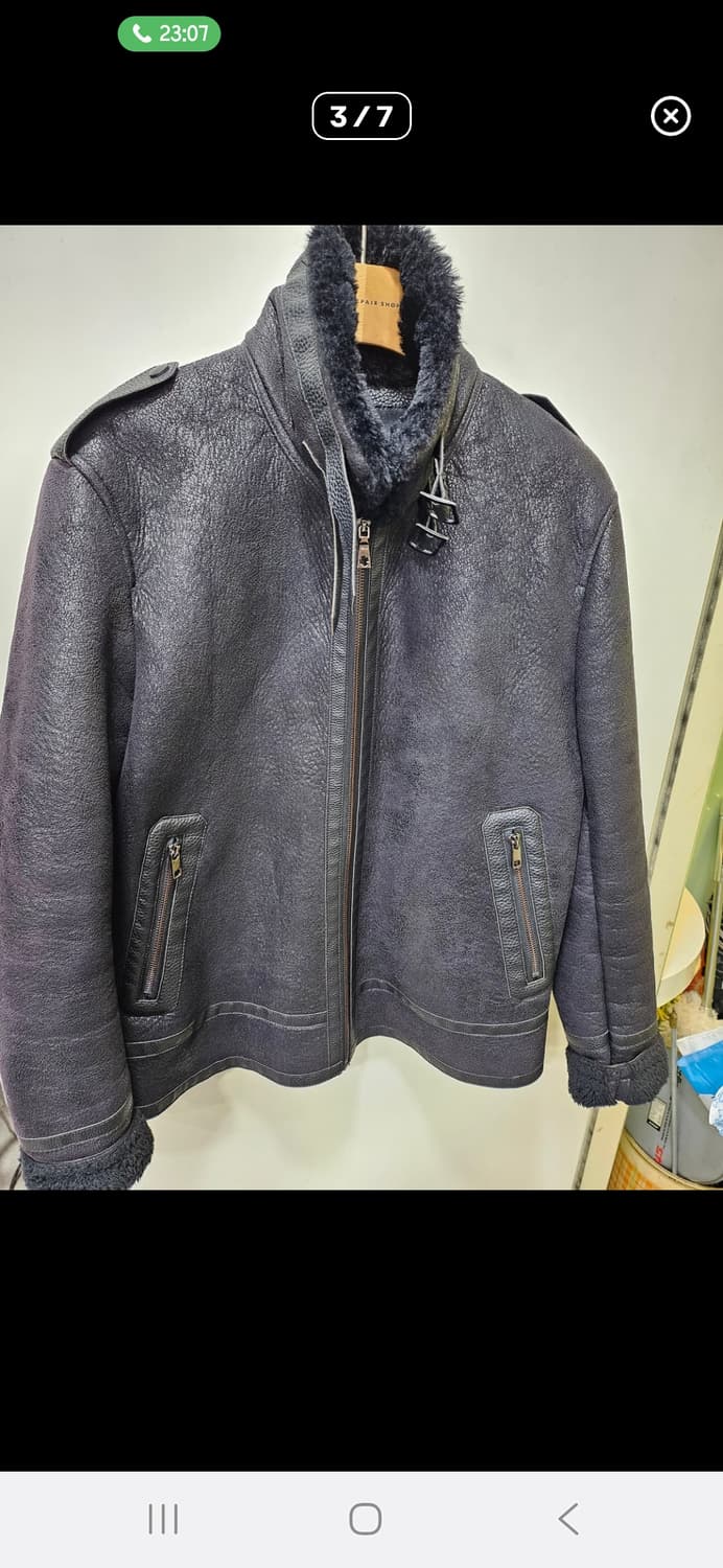 Panicale Italy 블랙 무스탕 자켓 사이즈90 상품이미지3