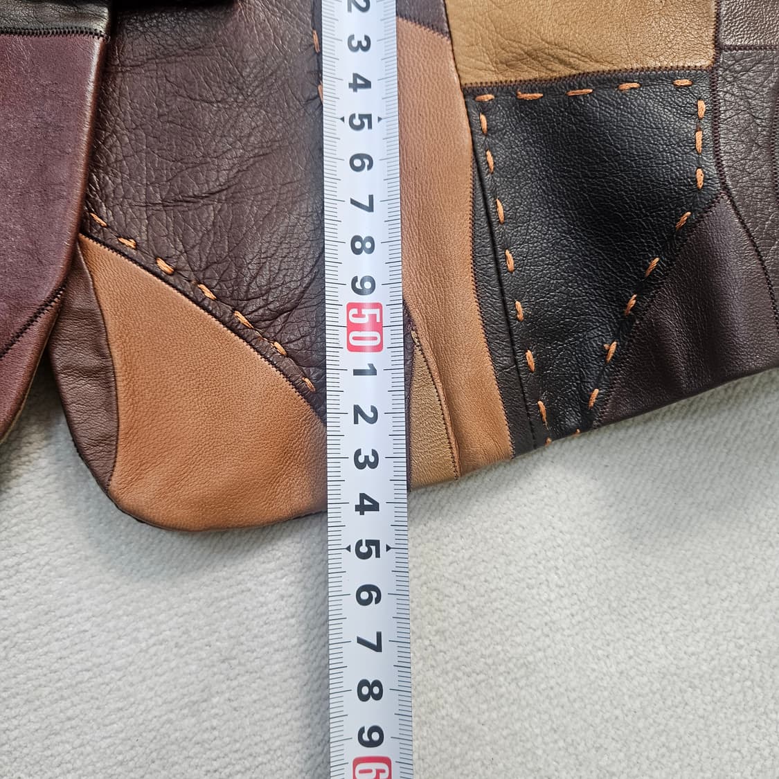 85 루비나 여성 가죽 패치워크 베스트 0317Y 상품이미지6