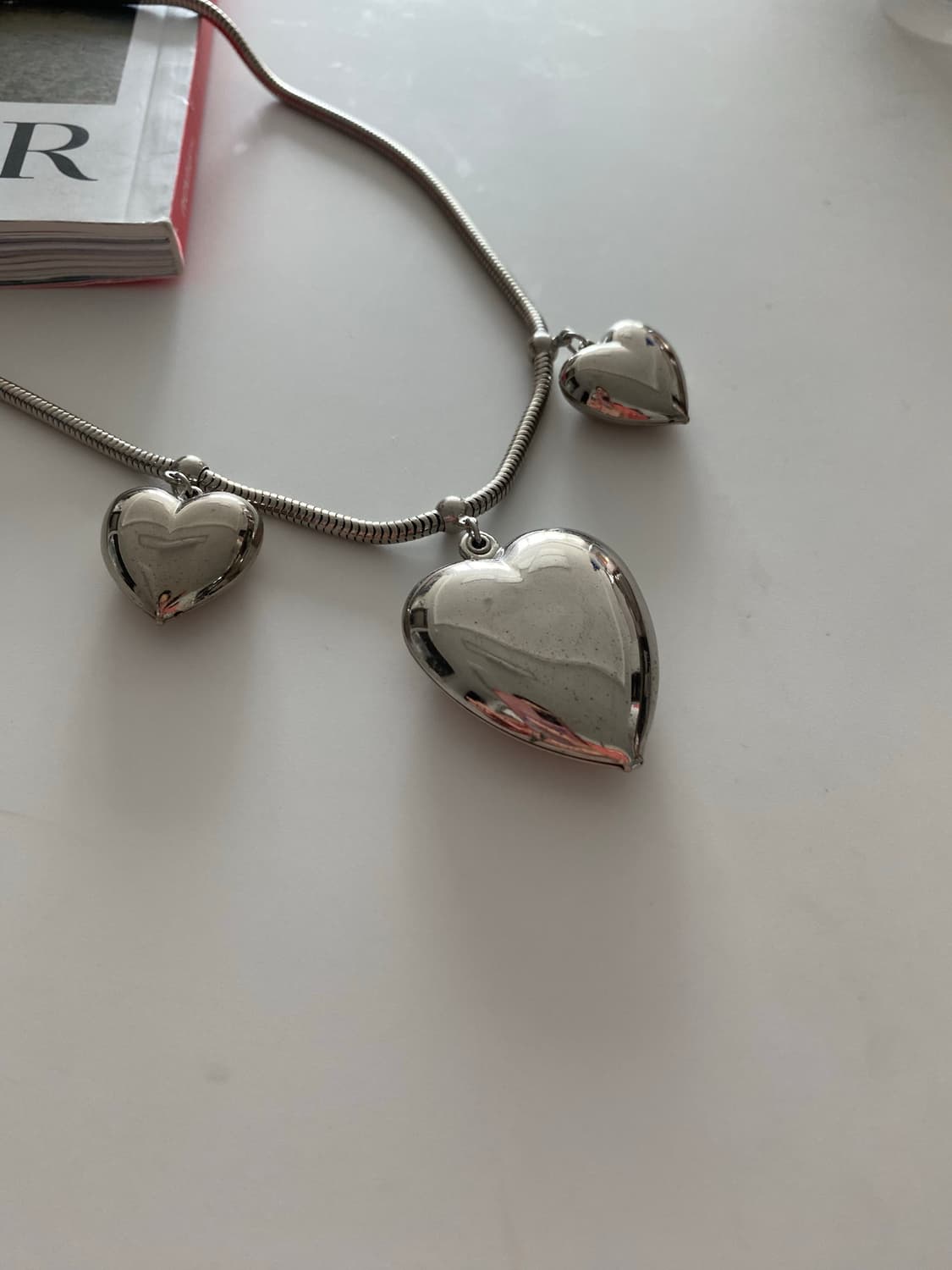 실버톤 하트 목걸이 상품이미지4