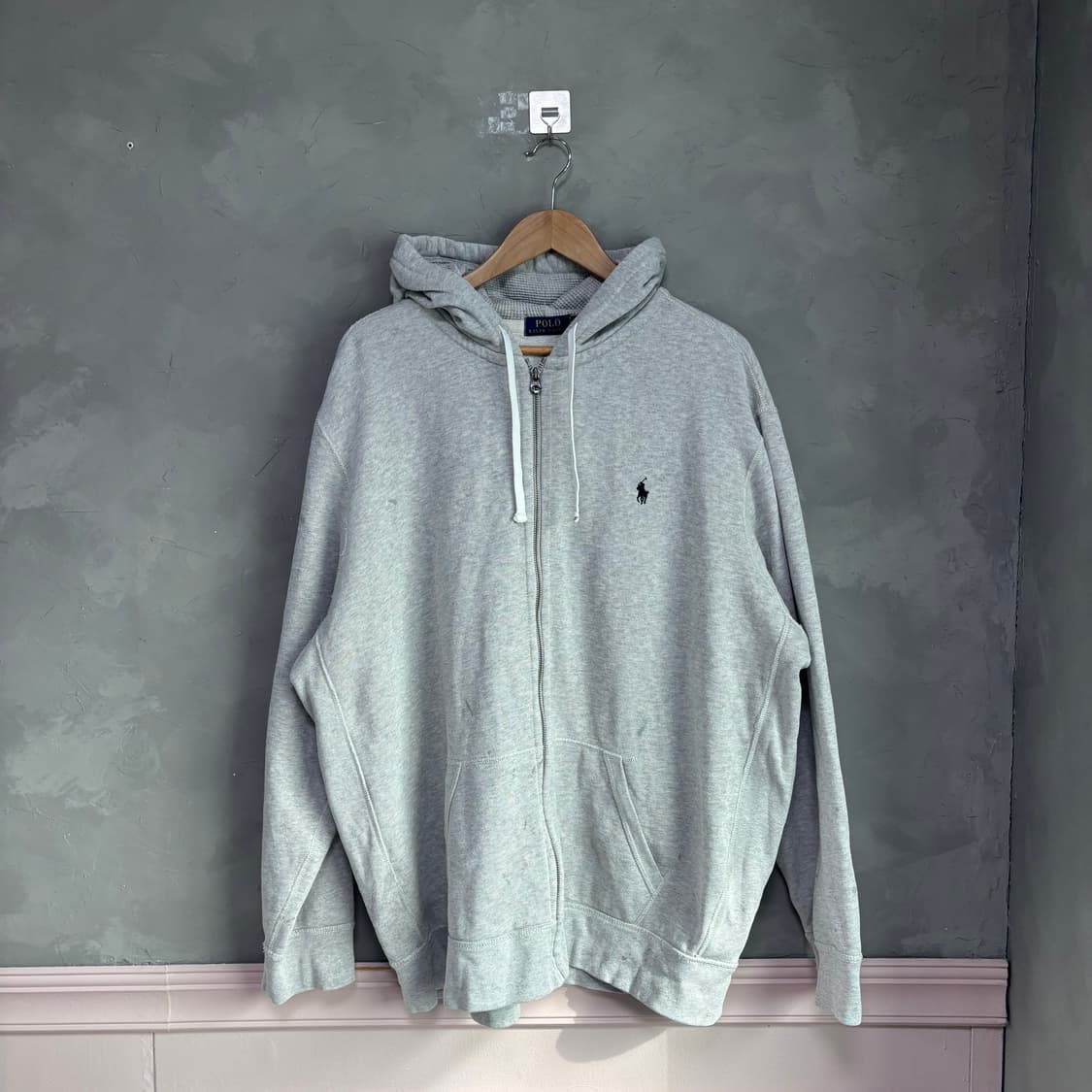 폴로 랄프로렌 써멀 후드집업 멜란지 그레이 상품이미지1