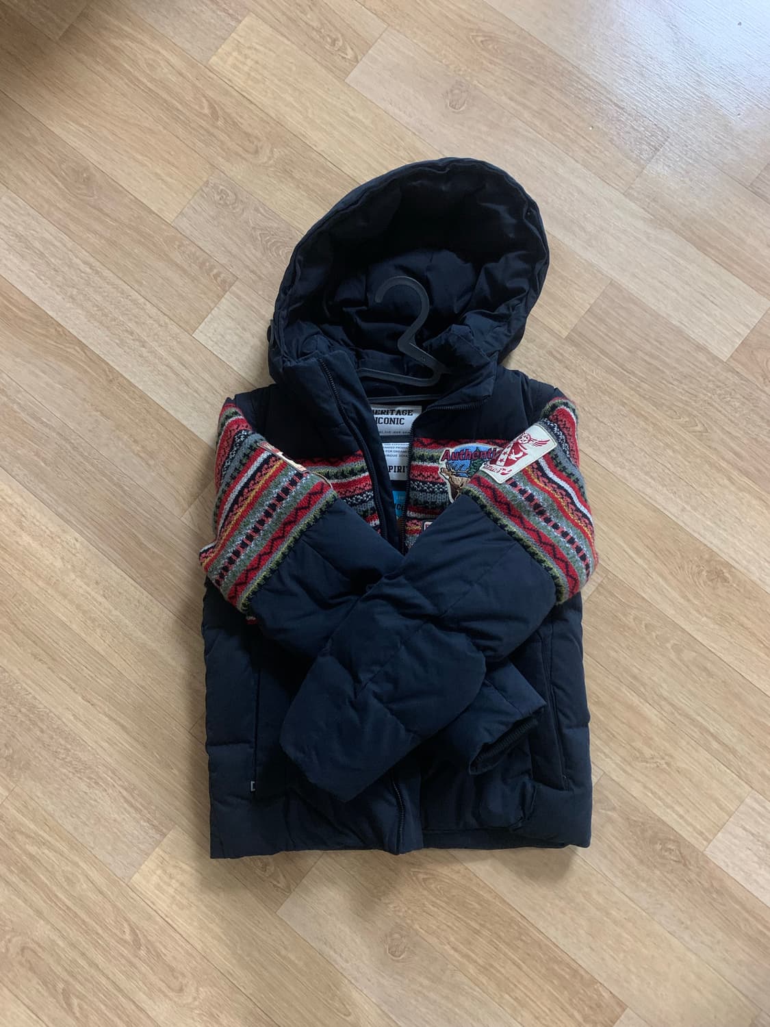 Jeep 지프 니트지 배색 다운점퍼 (조끼로도 착용 가능, 사진 참고) 상품이미지2