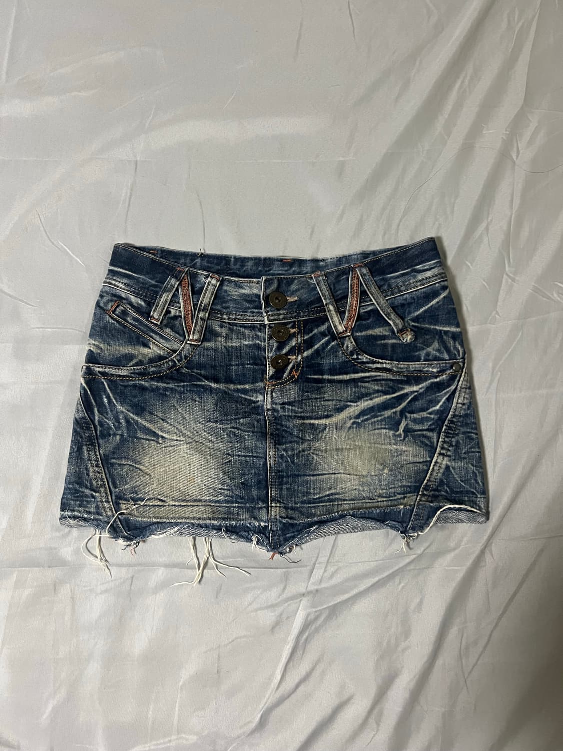 ✨vintage denim skirt 크랙 워싱✨ 상품이미지1
