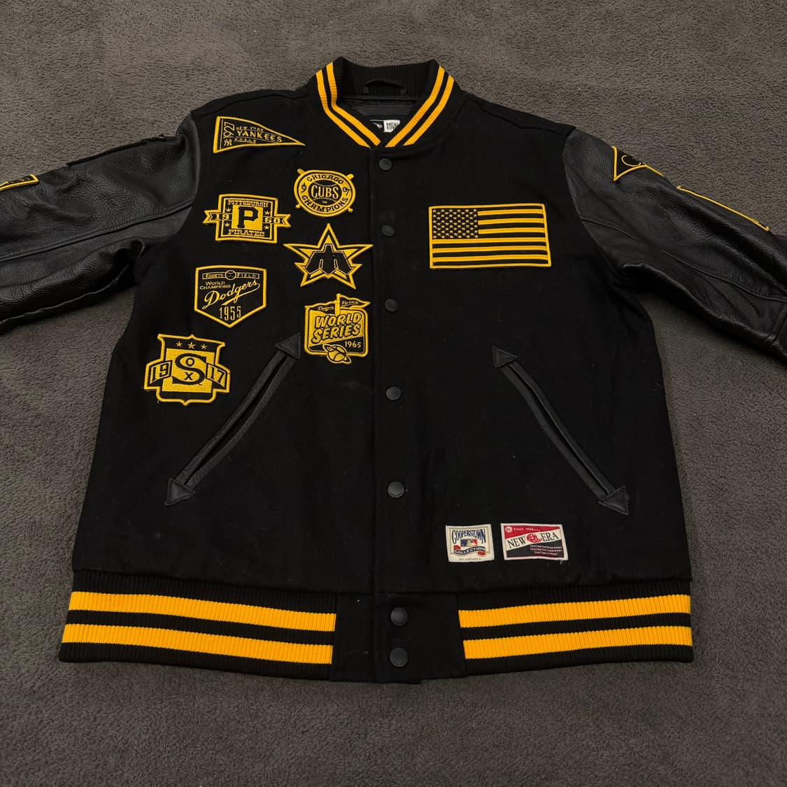 [정품/L] 뉴에라 MLB 쿠퍼스타운 레더 스타디움 바시티 자켓 상품이미지3