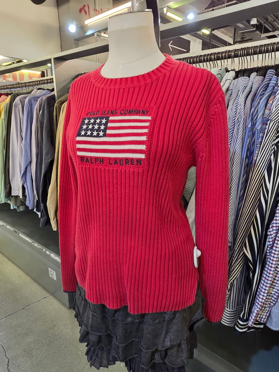 POLO 폴로 레드 성조기 골지니트💯 상품이미지1