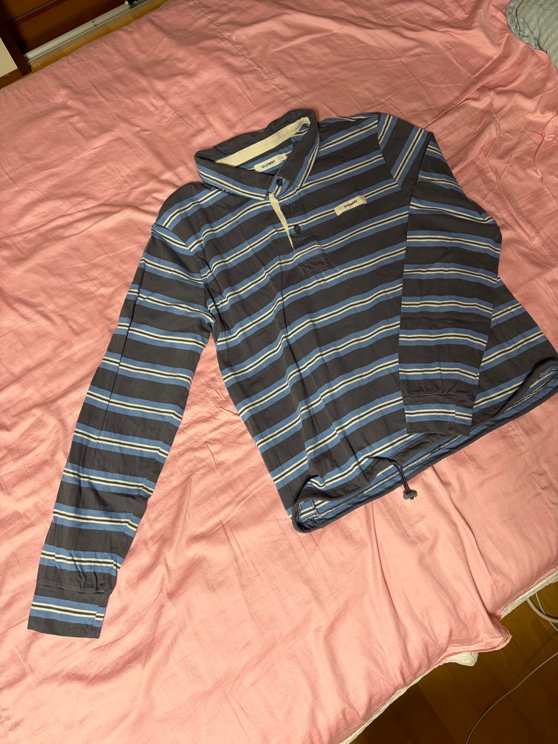 글로니 terry pk long sleeve 럭비티 줄무늬 카라티 s 상품이미지3