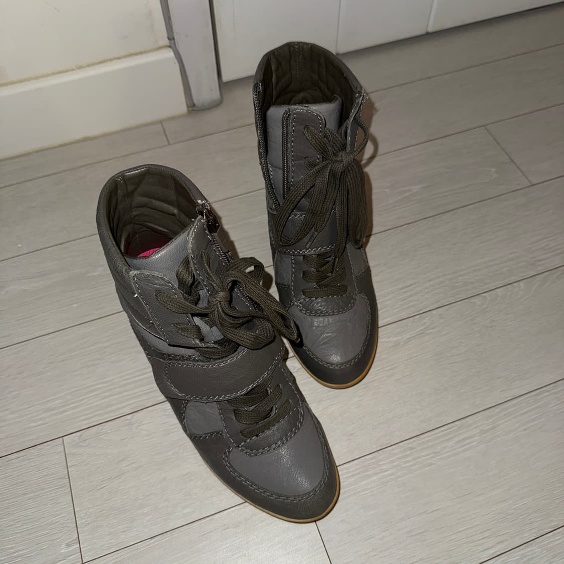 빈티지 웨지 스니커즈 힐 소가죽 230 (36) 상품이미지2