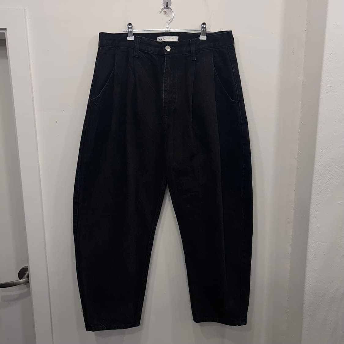 자라 포턱 와이드핏 흑청 데님팬츠 상품이미지2