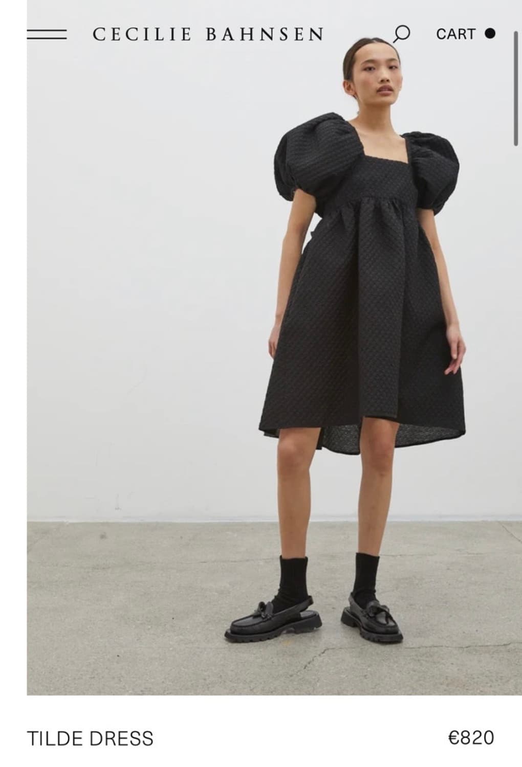 세실리에 반센 블랙 원피스 반팔 미니 틸드 드레스 tilde dress 상품이미지1