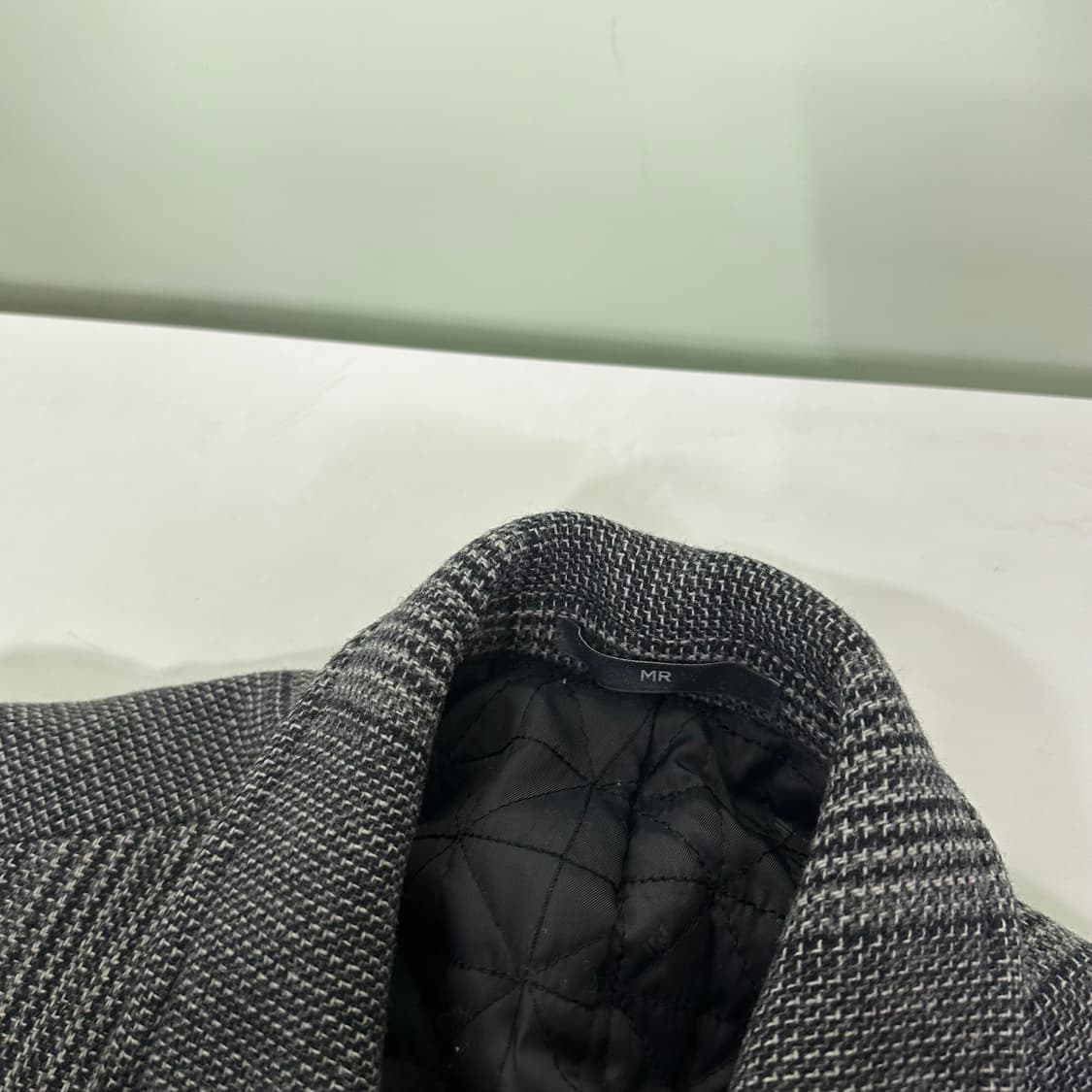 L 100 헤지스 검그레이 하운드투스체크 울 싱글코트 상품이미지4