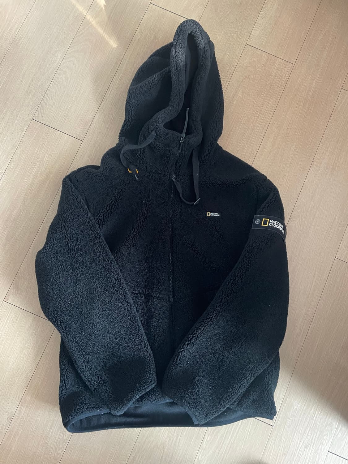 내셔널지오그래픽 검정 후리스 후드집업 XL 상품이미지1
