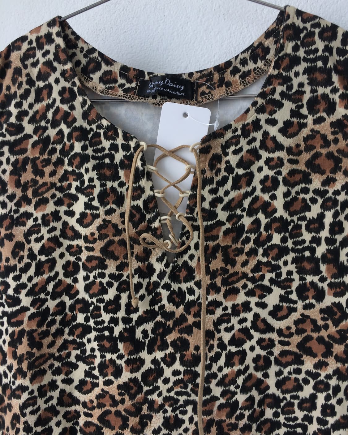 Lace up point leopard pattern sleeveless 상품이미지5