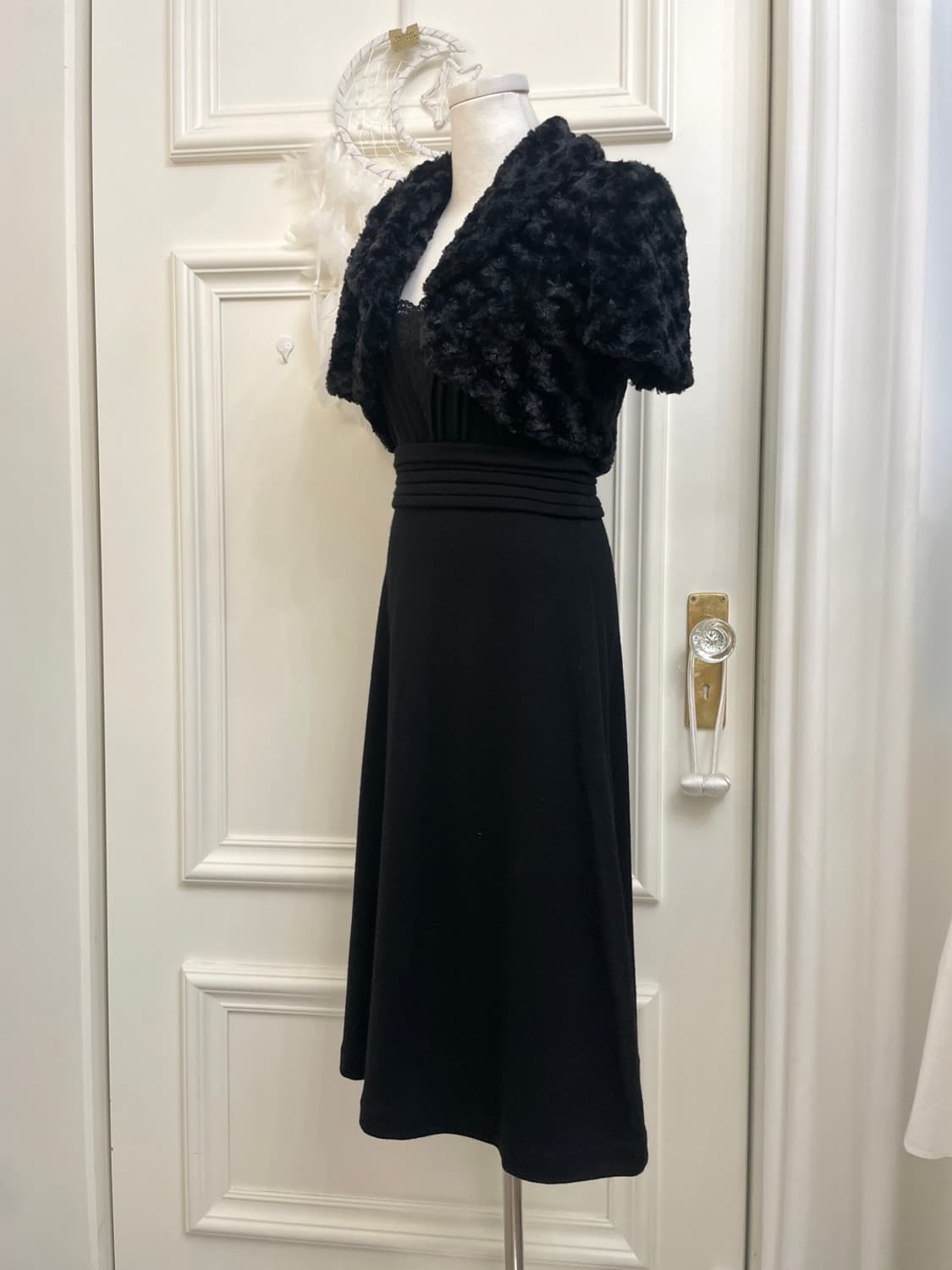 black collar fur  mini bolero(size-9R) 상품이미지3