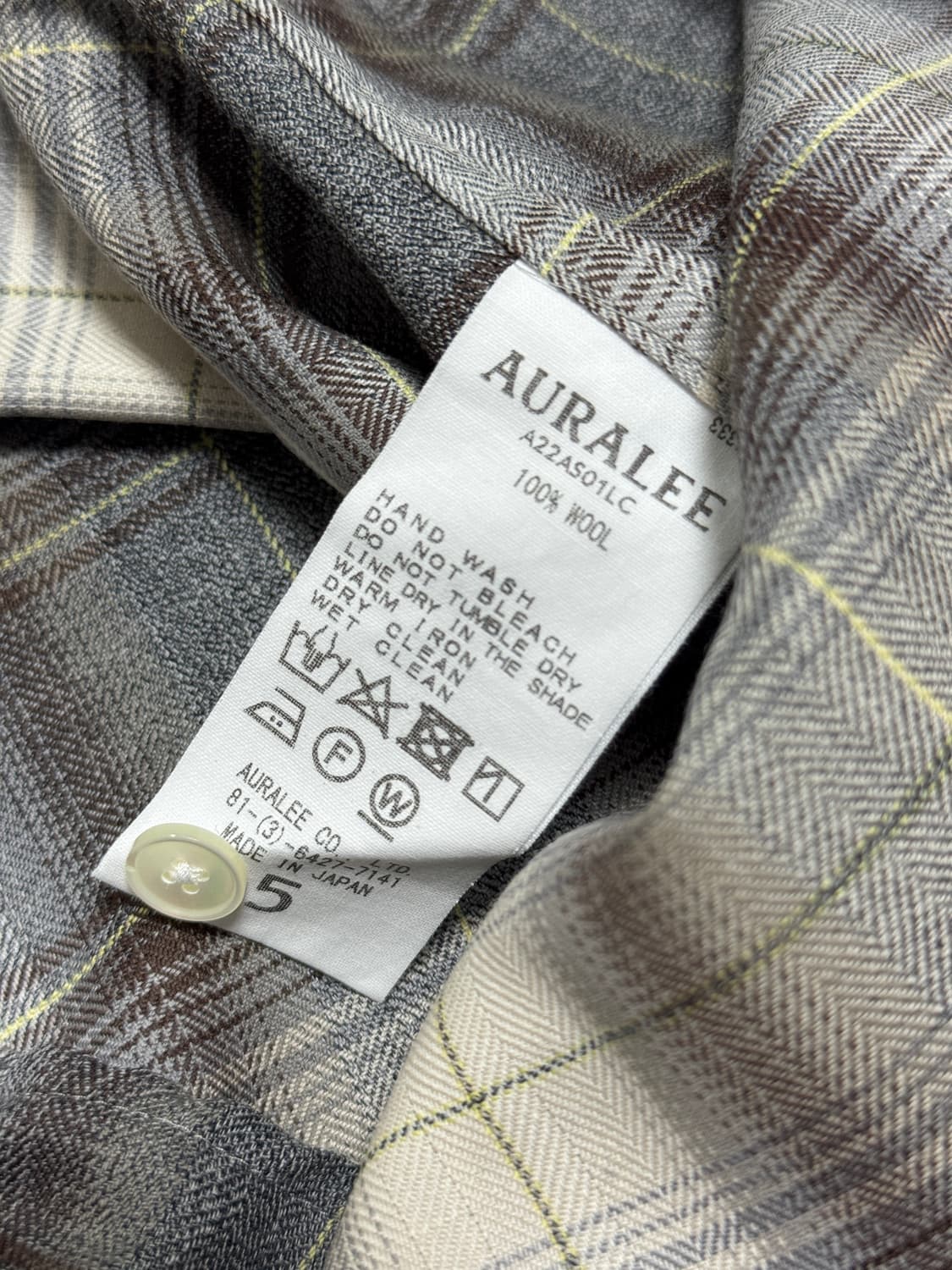 오라리 AURALEE 22AW 울 체크 셔츠 5사이즈 상품이미지10