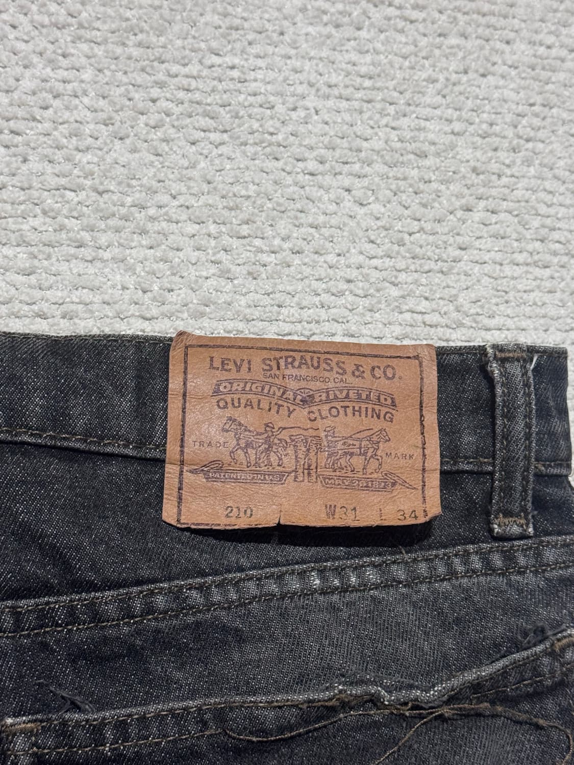 90s Japan 리바이스 오랜지탭 210 그레이 워싱 데님 31 상품이미지5