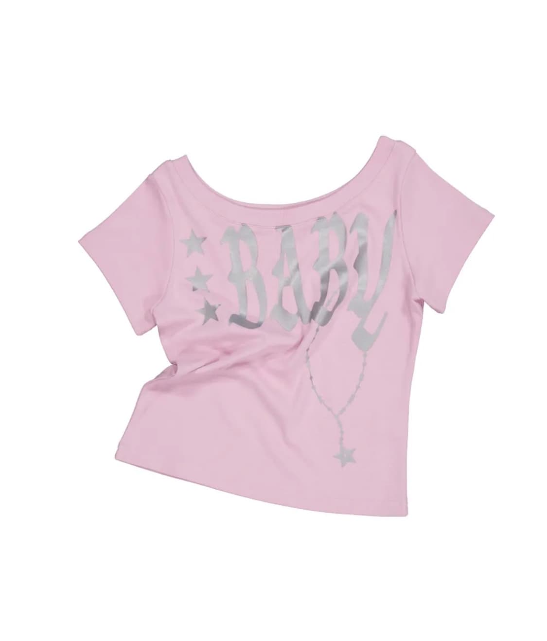 셋업이엑스이 baby wide neck top 핑크 상품이미지1