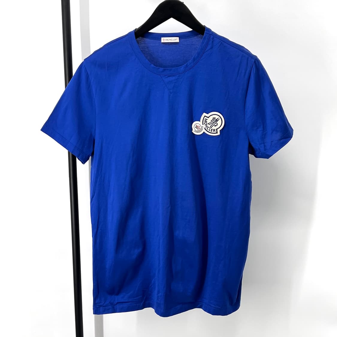 [L사이즈] 몽클레어 빅로고 반팔 티셔츠 블루 상품이미지2