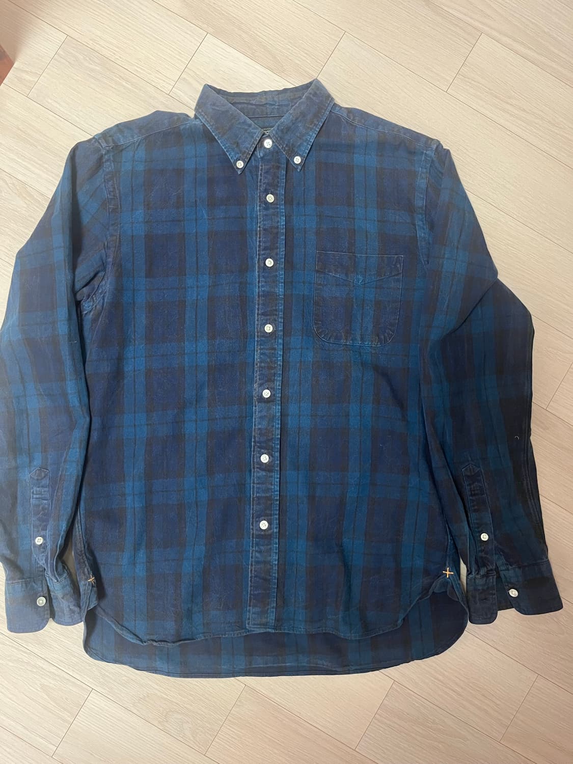 빔즈 플러스 네이비 체크 셔츠 상품이미지1