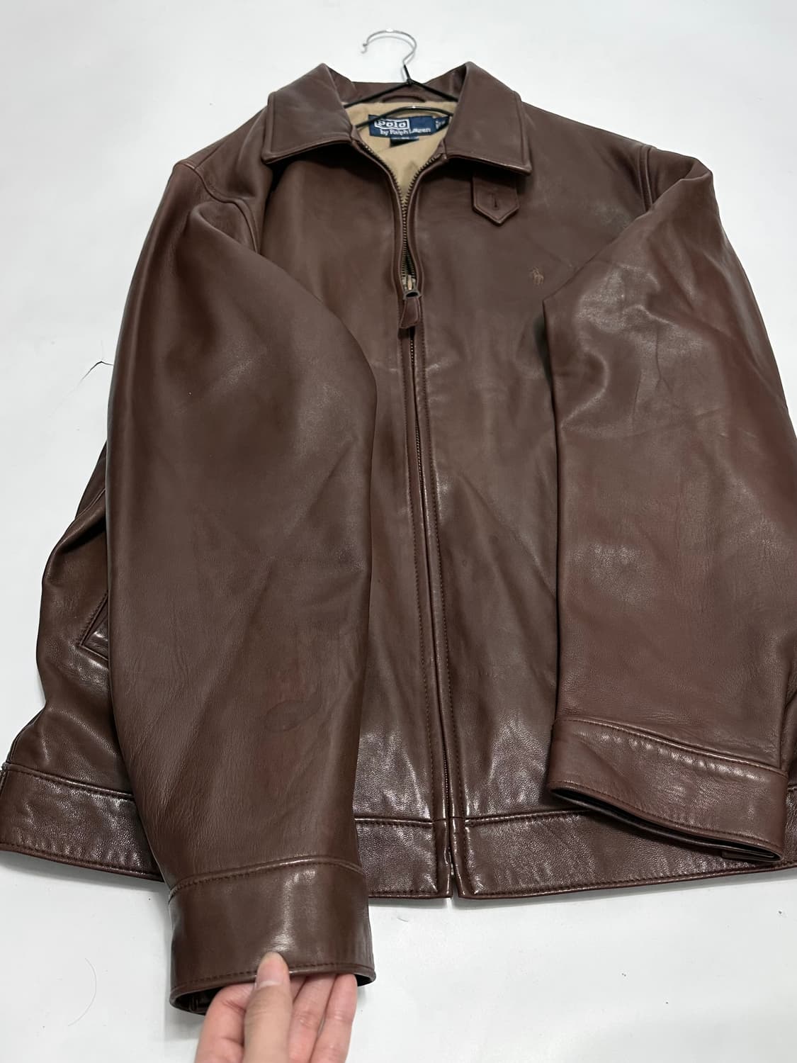 폴로 양가죽 램스킨 레더 자켓 브라운 상품이미지4